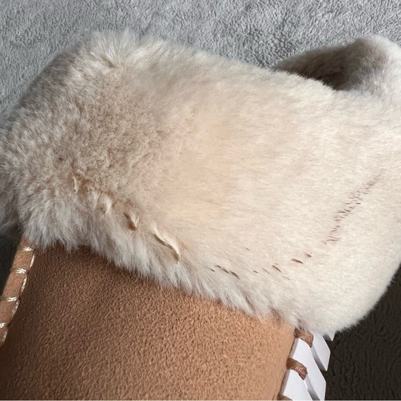 Ilse Jacobsen Tulip Faux Fur Lined Slip-On Open Mule Slippers Latte Sz 37 - Picture 6 of 15